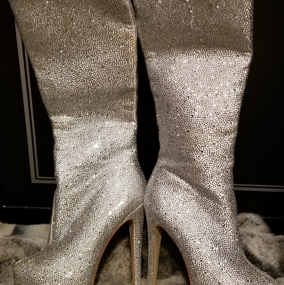 Platform crystal tall boots - Picture 6 of 6